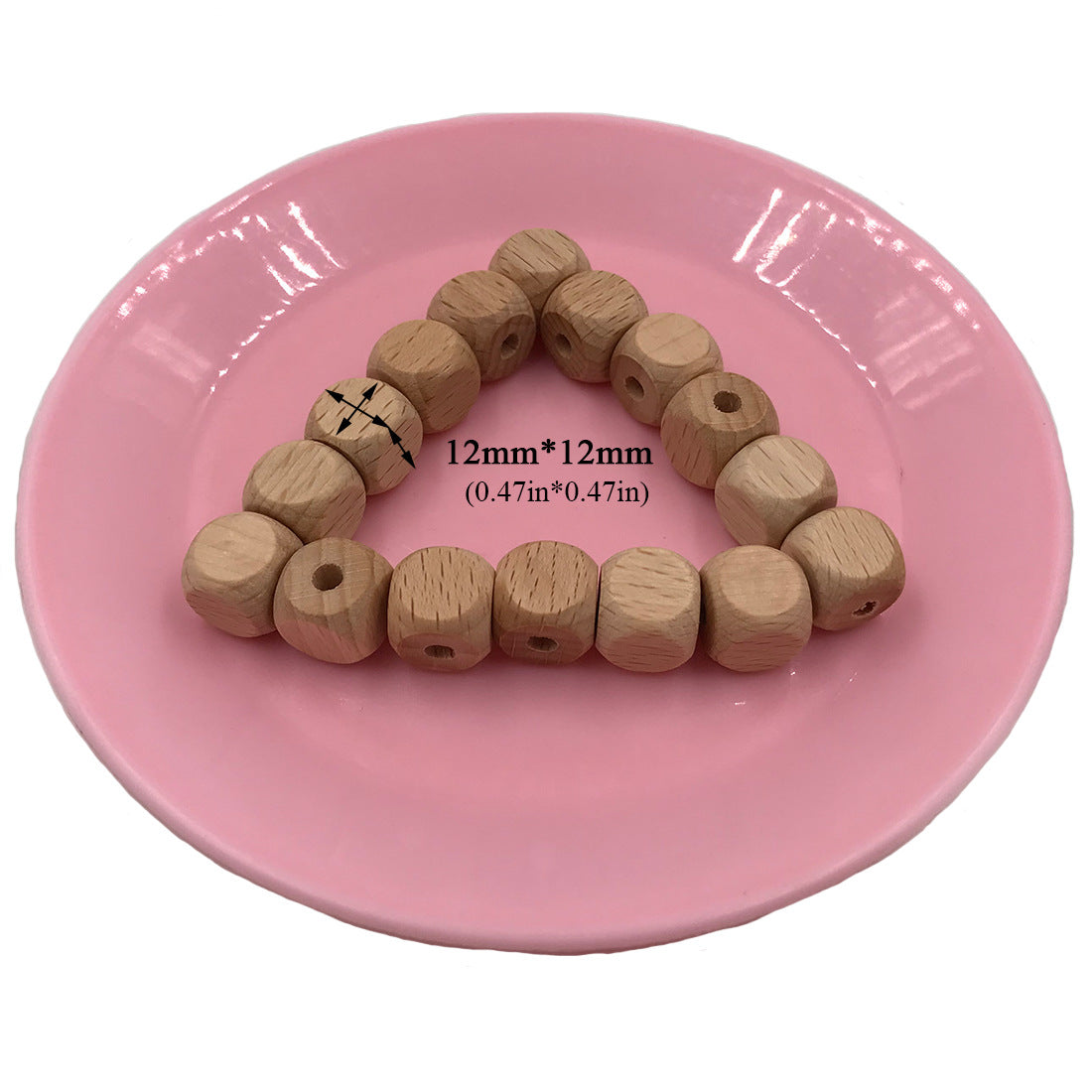 Wholesale 10pcs 1.2cm Dice Beech Wood Beads with Holes